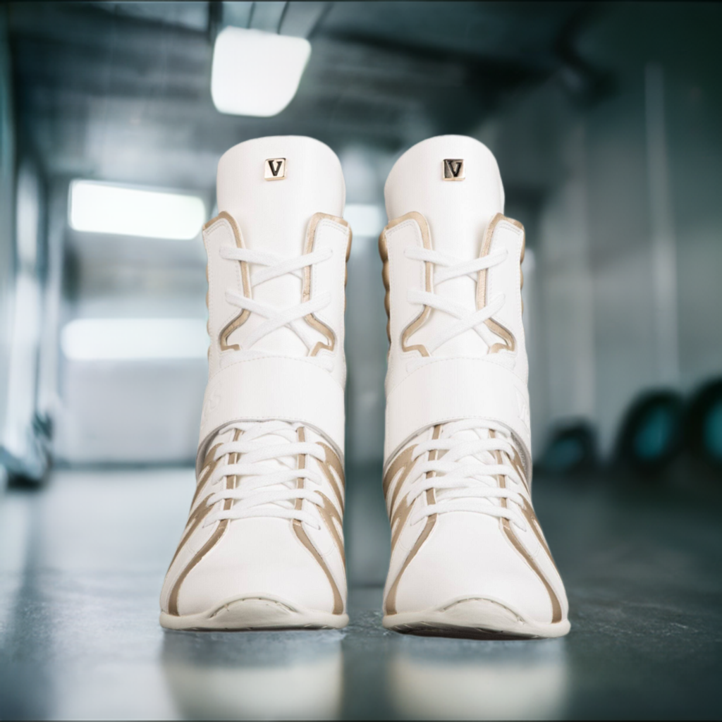 white high top boxing shoes