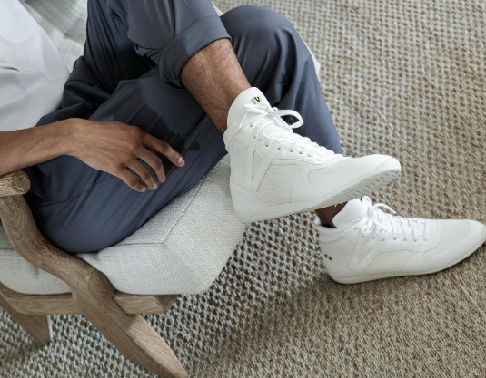 High Top White Boxing Boots