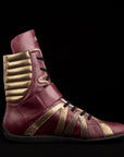 USA Brown Leather High Top Boxing Shoes