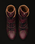 italian Brown Leather High Top Boxing Shoes