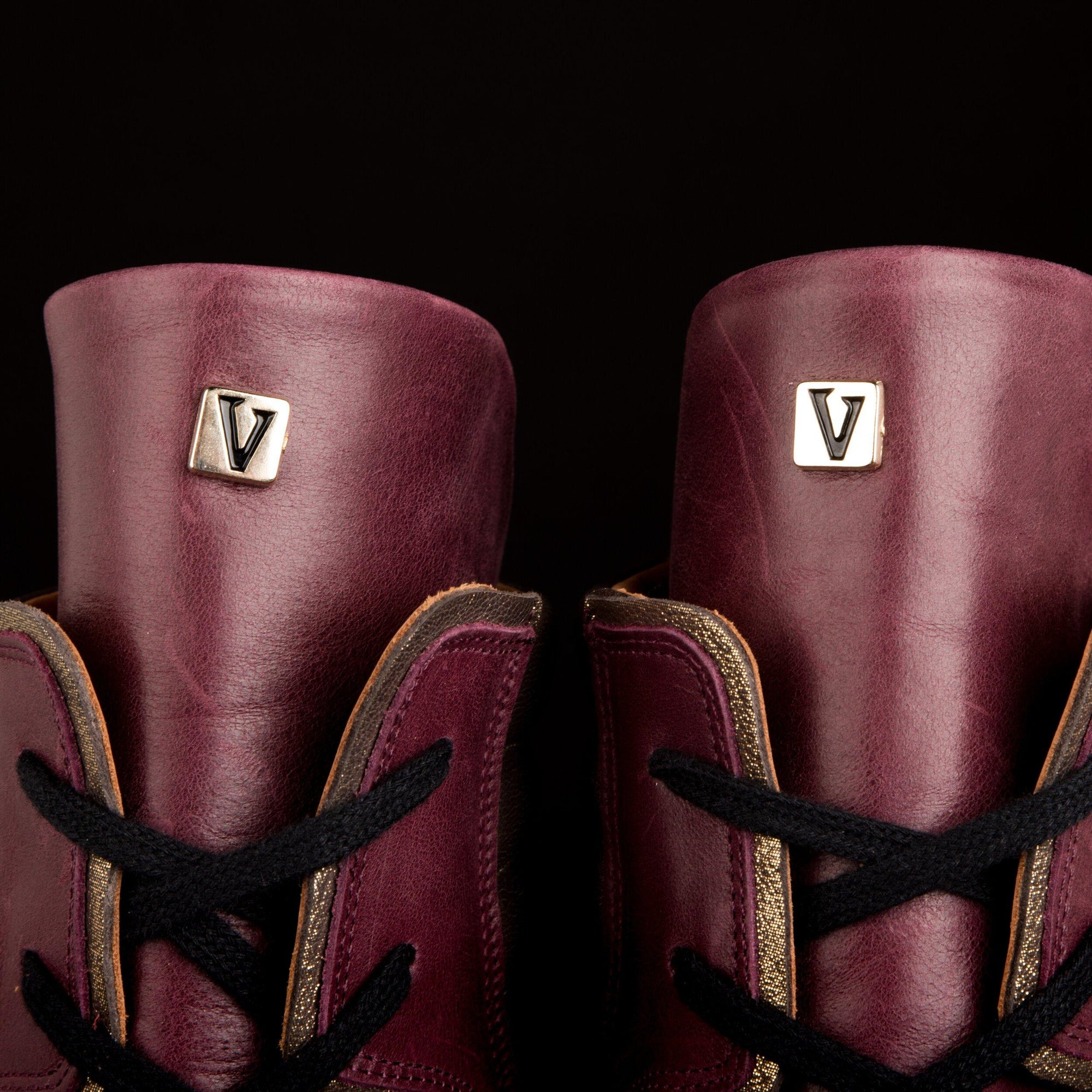 Brown Leather High Top Boxing Shoes