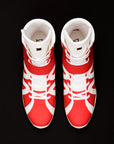 italian boxing gear red white high top boxing shoes freee shipping