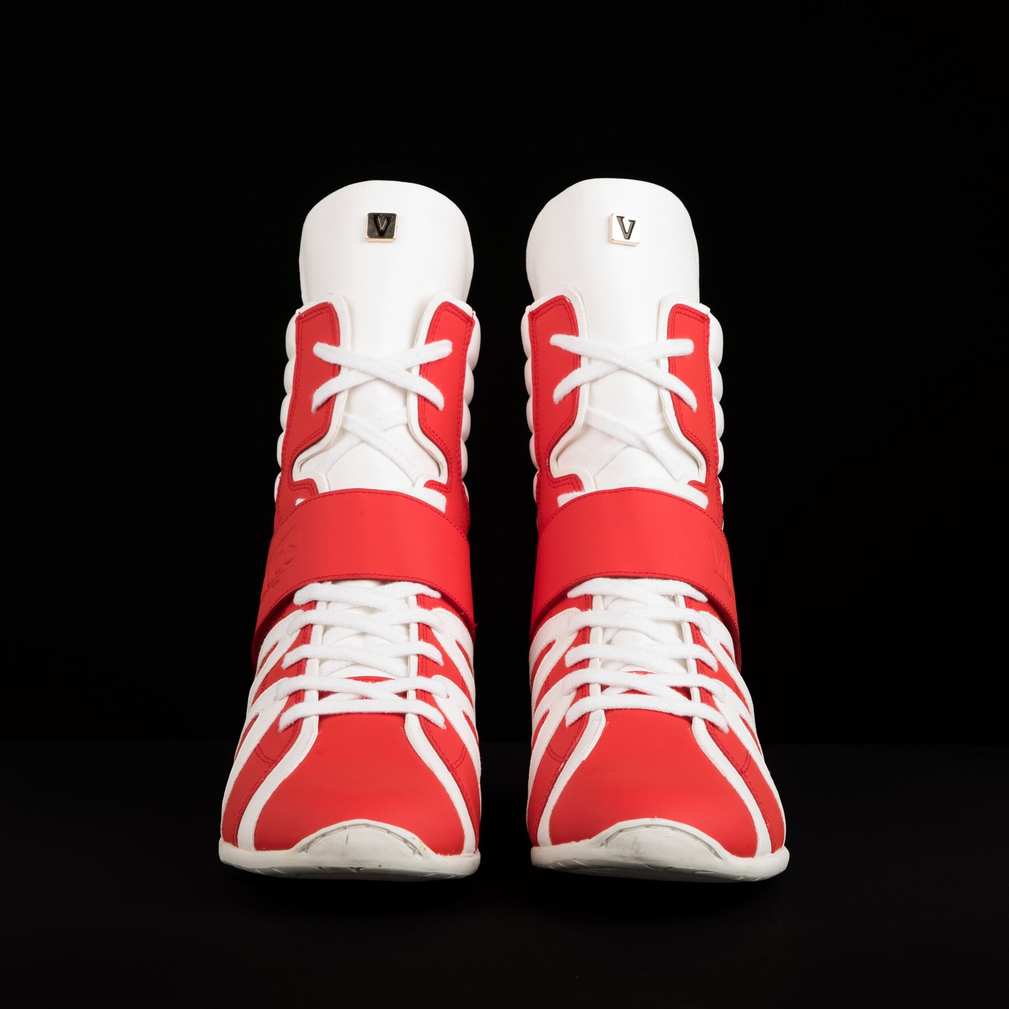 italian gear red white high top boxing shoes freee shipping