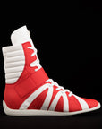 unisex red white high top boxing shoes freee shipping