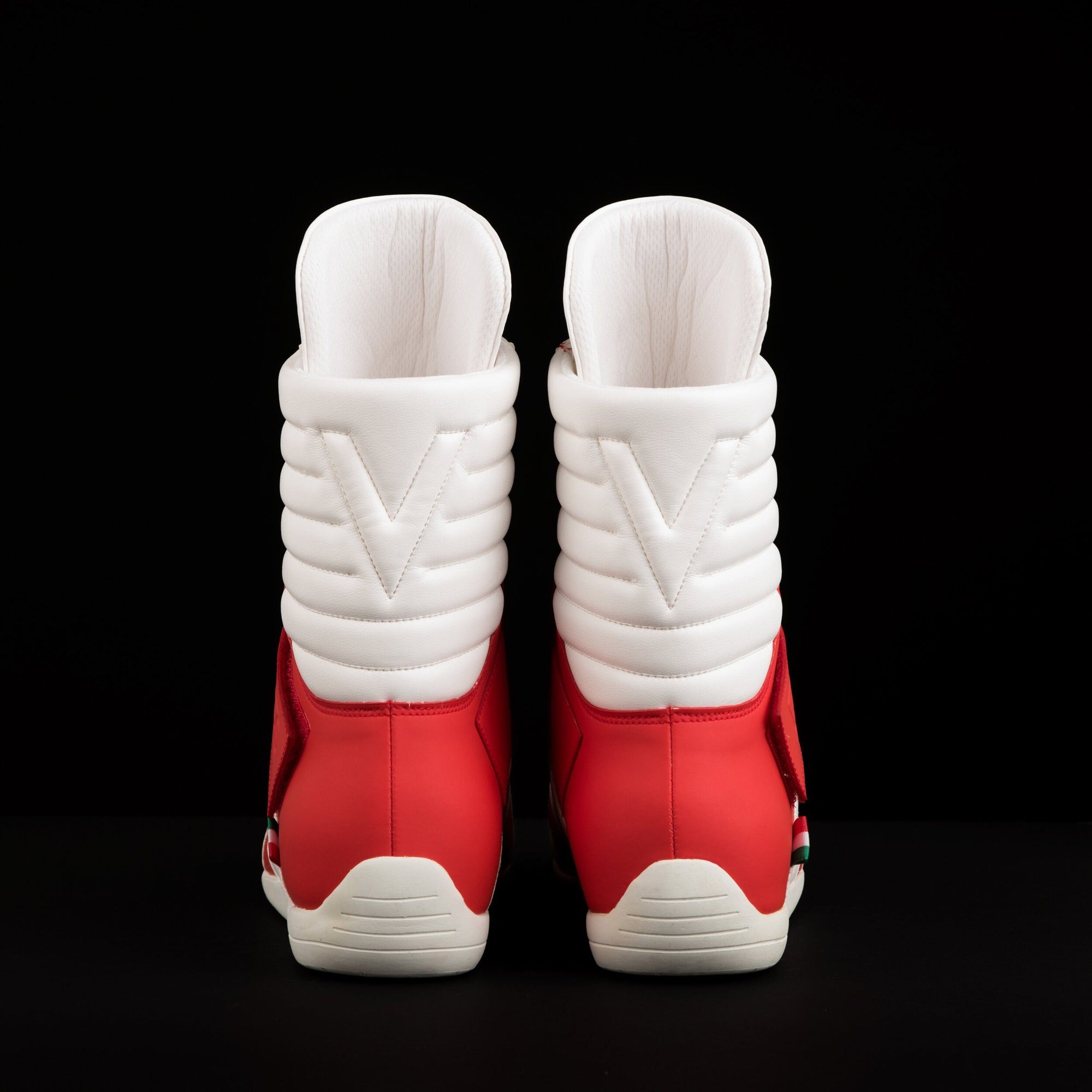 red white high top boxing shoes freee shipping unisex design