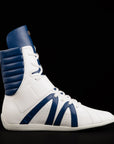white and blue high top boxing shoes unisex