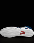 white and blue high top boxing shoes new