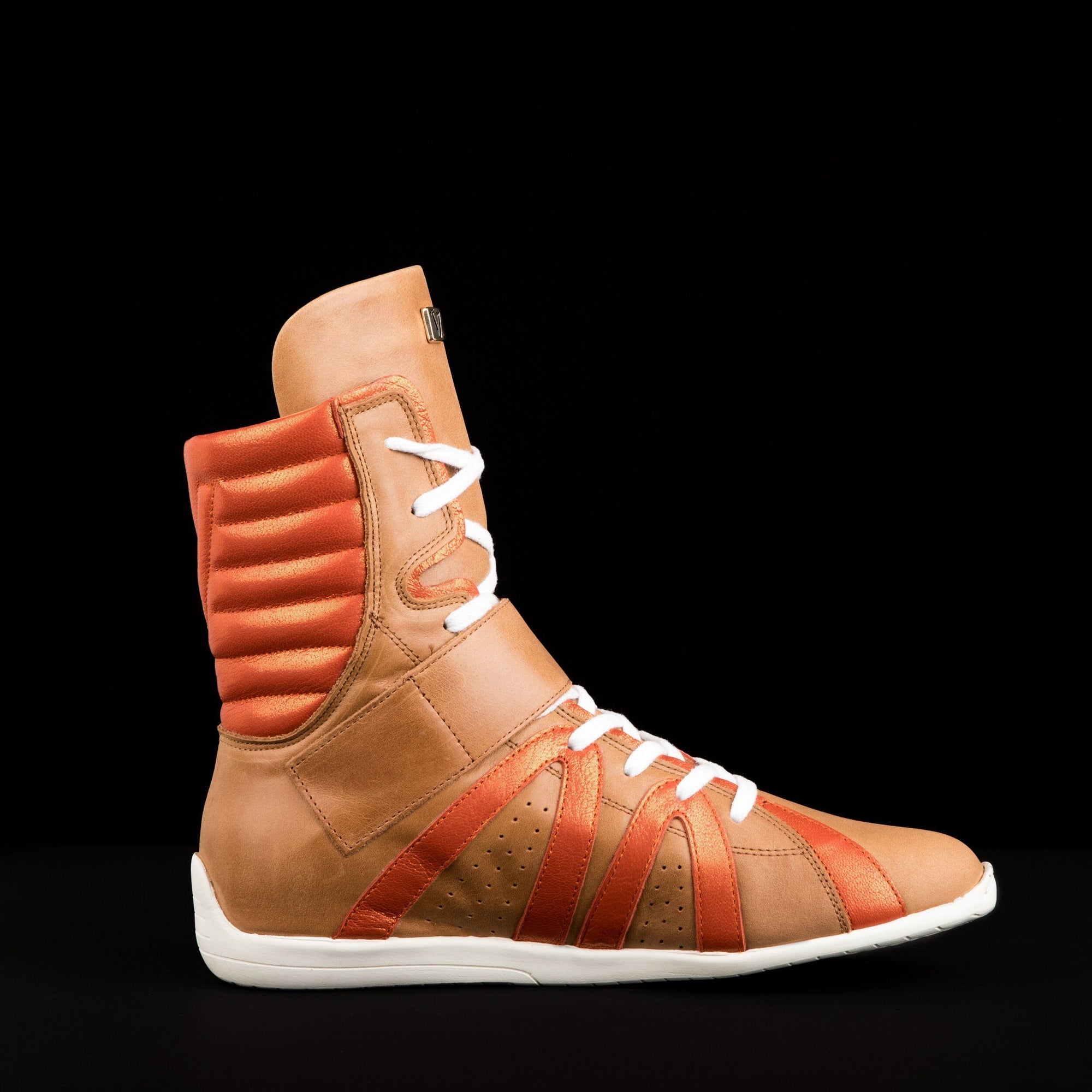 Unisex Clear Brown High Top Leather Boxing shoes Virtuos Boxing Free Shipping USA