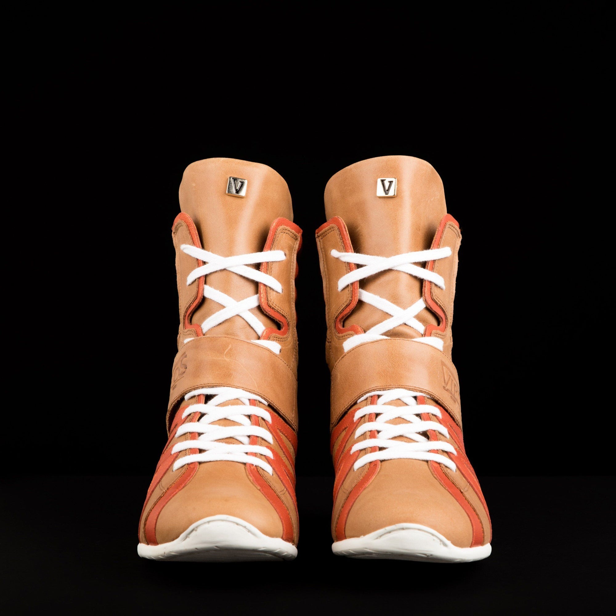 Original Unisex Clear Brown High Top Leather Boxing shoes Virtuos Boxing Free Shipping USA