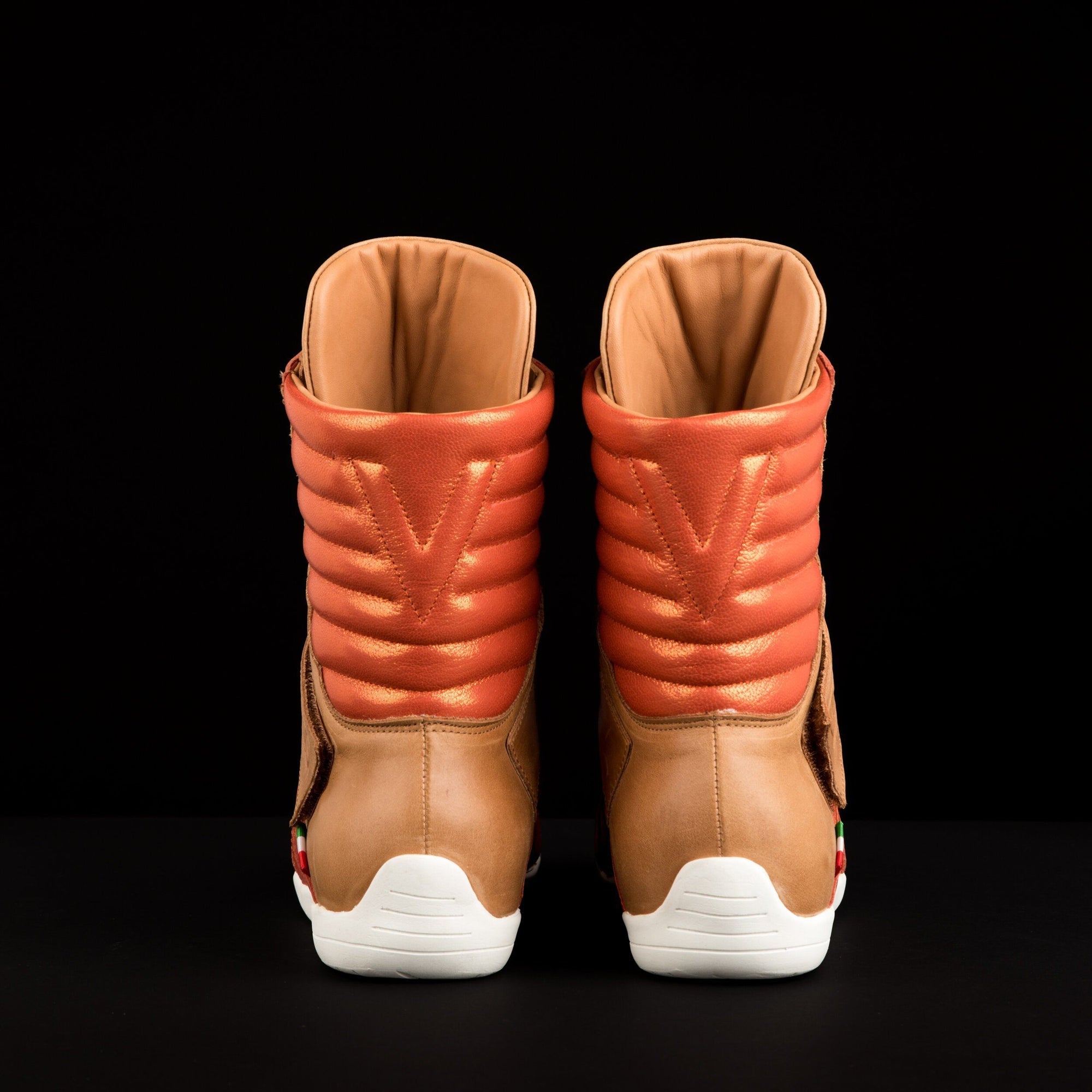 LA Los Angeles Clear Brown High Top Leather Boxing shoes Virtuos Boxing Free Shipping USA