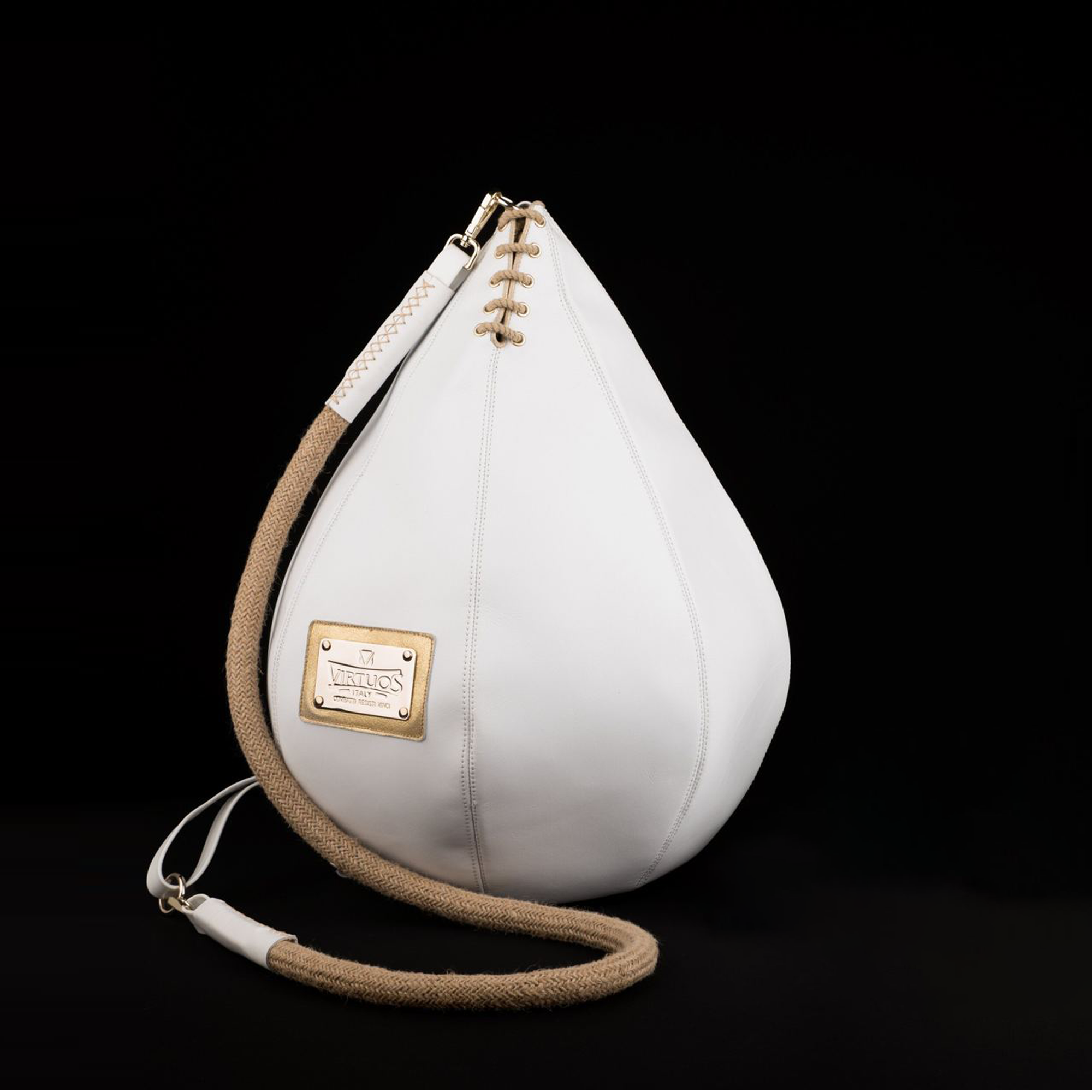 white leather italian boxing shoes and duffle boxing gym bags