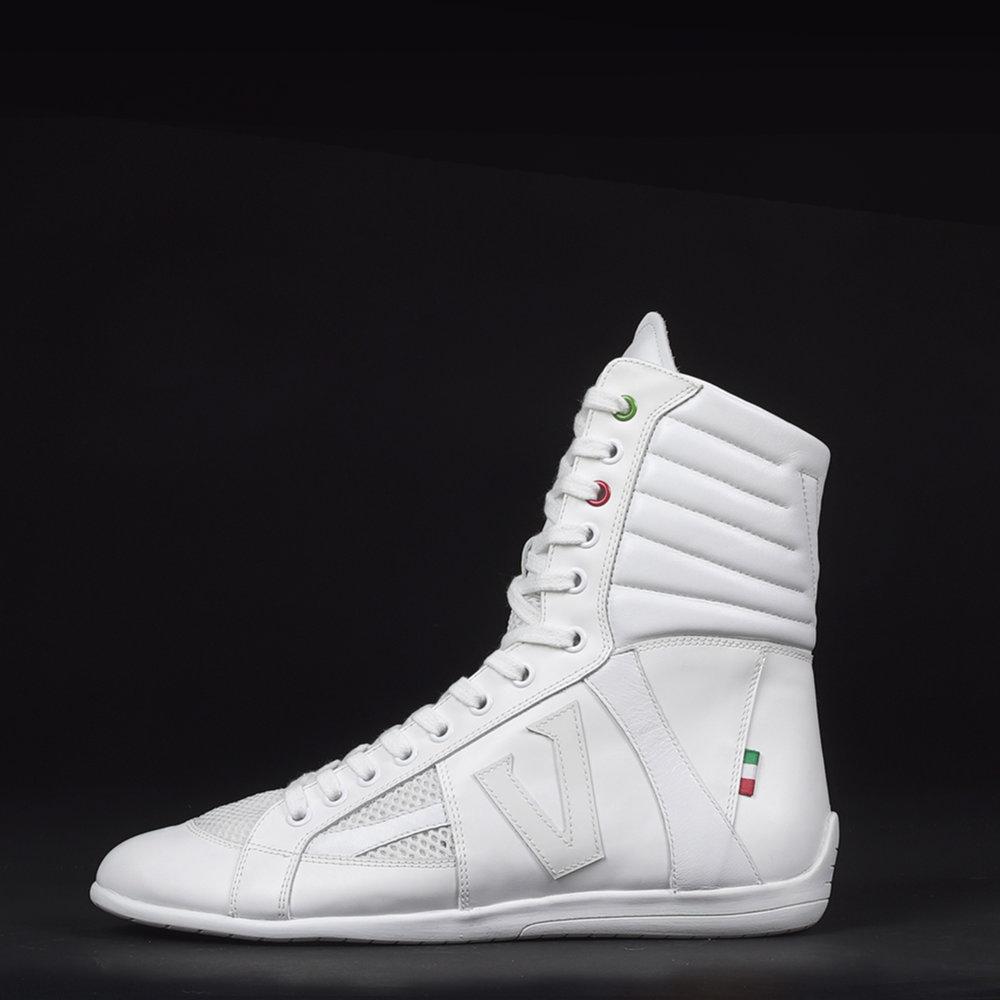 White leather 2024 boxing boots