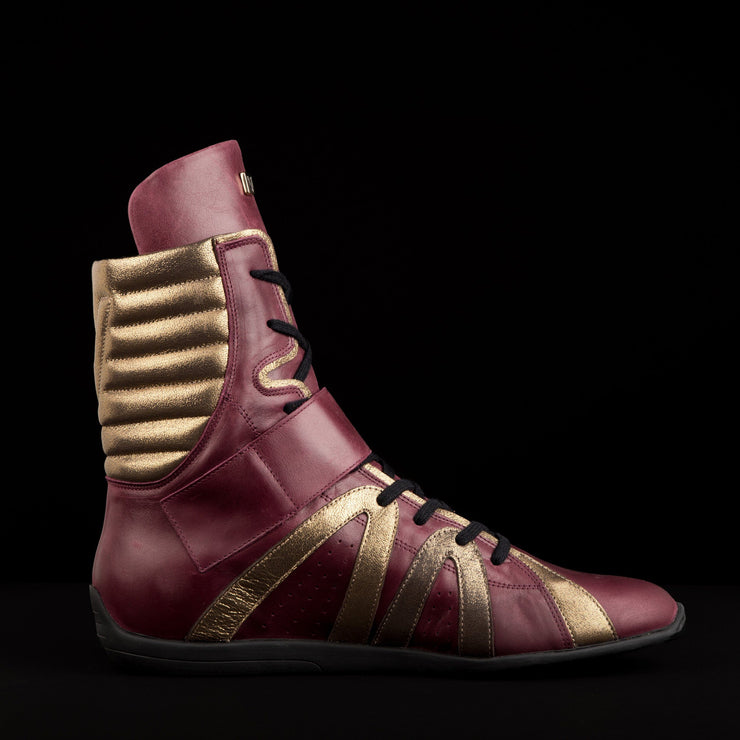USA Brown Leather High Top Boxing Shoes