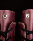 Brown Leather High Top Boxing Shoes