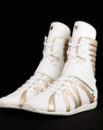 White High Top Boxing Shoes Italian Design Free Shipping USA Virtuosboxing