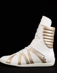 Design White High Top Boxing Shoes Italian Design Free Shipping USA Virtuosboxing