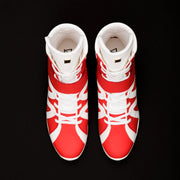 italian boxing gear red white high top boxing shoes freee shipping