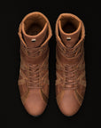 new york shop brown High Top Boxing Shoes Free Shipping USA